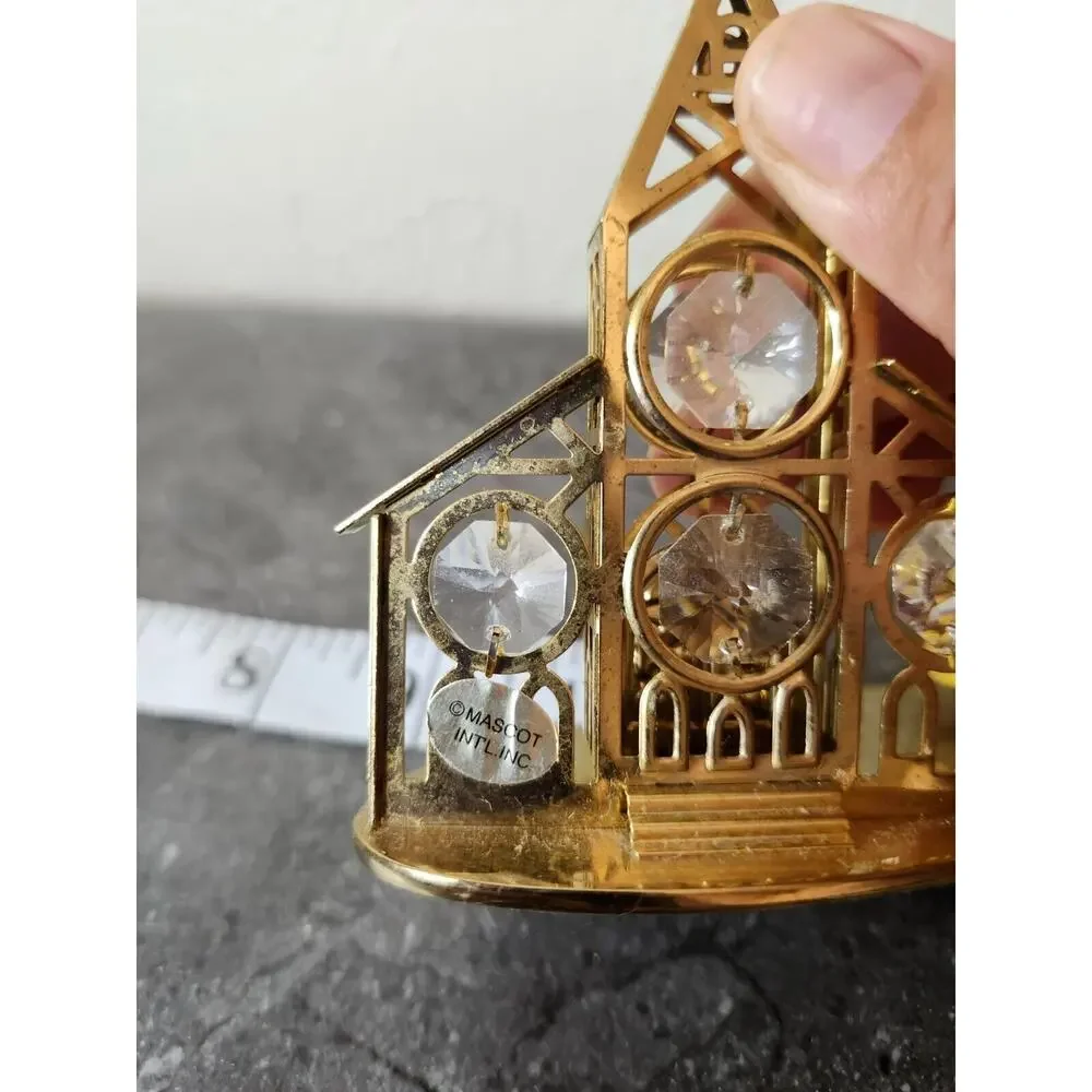 Vintage 24k Gold Plated Crystal Delight Church Austrian Crystals‎